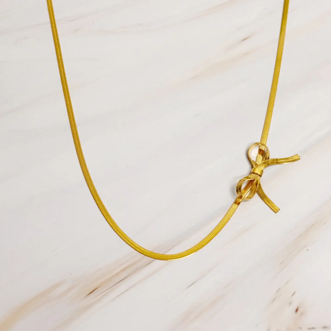 Herringbone Bow Necklace