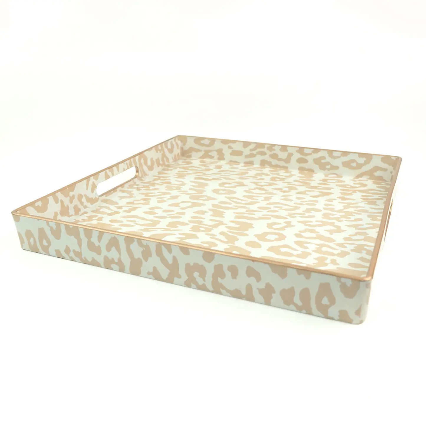Leopard Print Square Resin Serving Tray