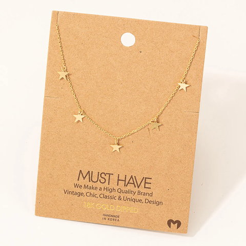 Multi Mini Star Charm Necklace