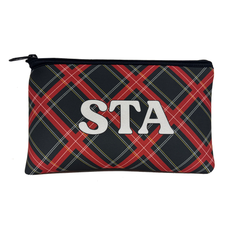 STA Plaid Neoprene Zip Pouch
