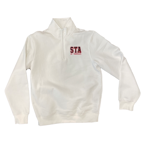 STA Plaid Applique Q Zip White
