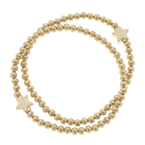 Star Ball Stretch Bracelet Gold