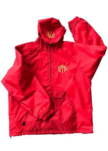 Raincoat Rain Jacket with Monogram - Red