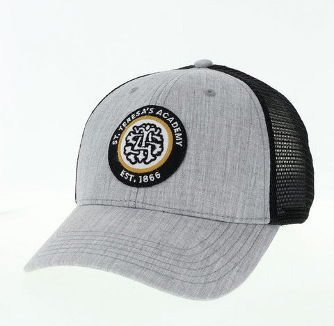 Gray and Black Trucker Hat with Seal