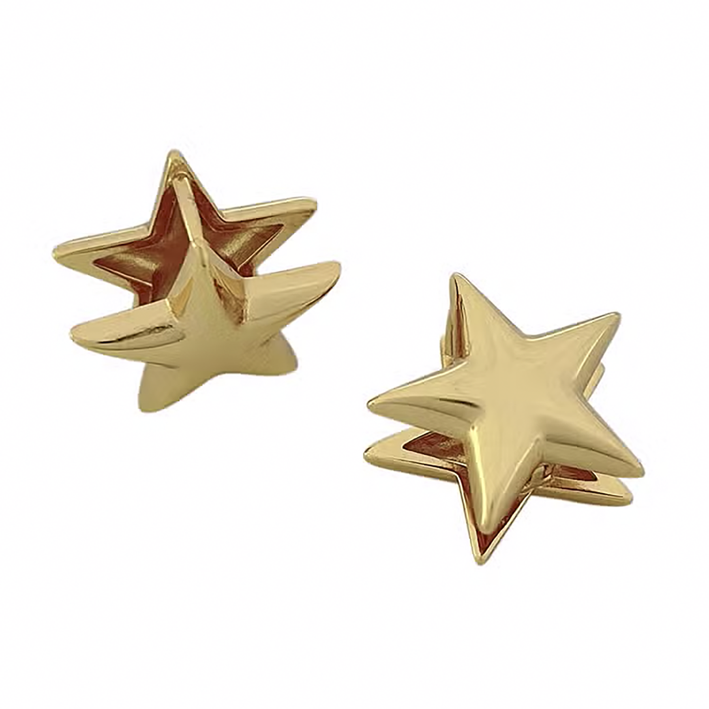 14K Dipped Star Shaped Huggie Earrings