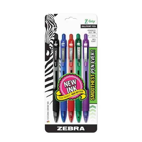 Zebra Z Grip Pens 5pk