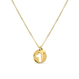 Cutout Cross Necklace- Gold