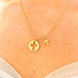 Cutout Cross Necklace- Gold