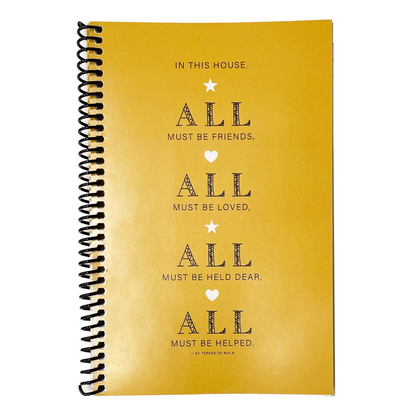 All Must Be Loved Gold Spiral Notebook