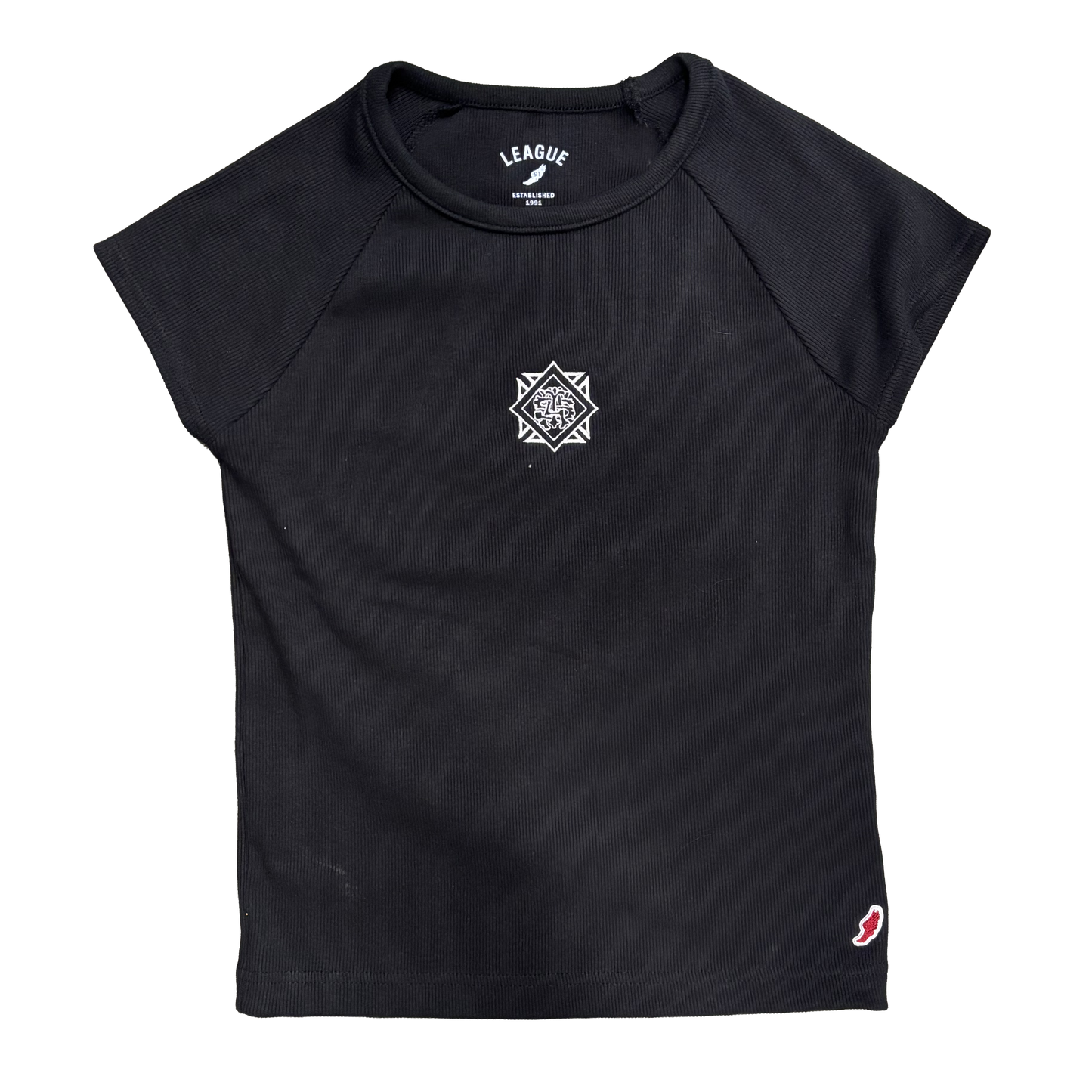 Babydoll Tee Black with Crest