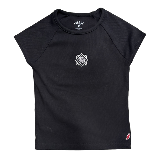 Babydoll Tee Black with Crest