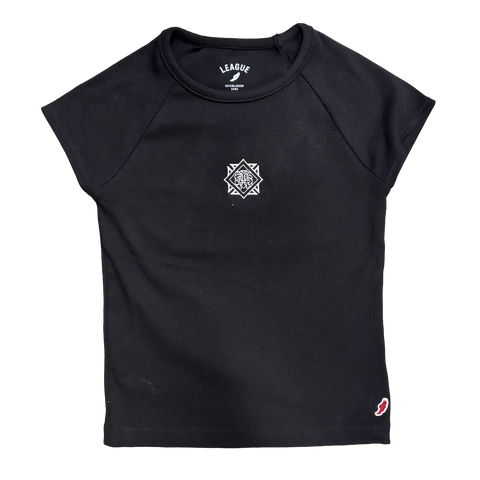 Babydoll Tee Black with Crest