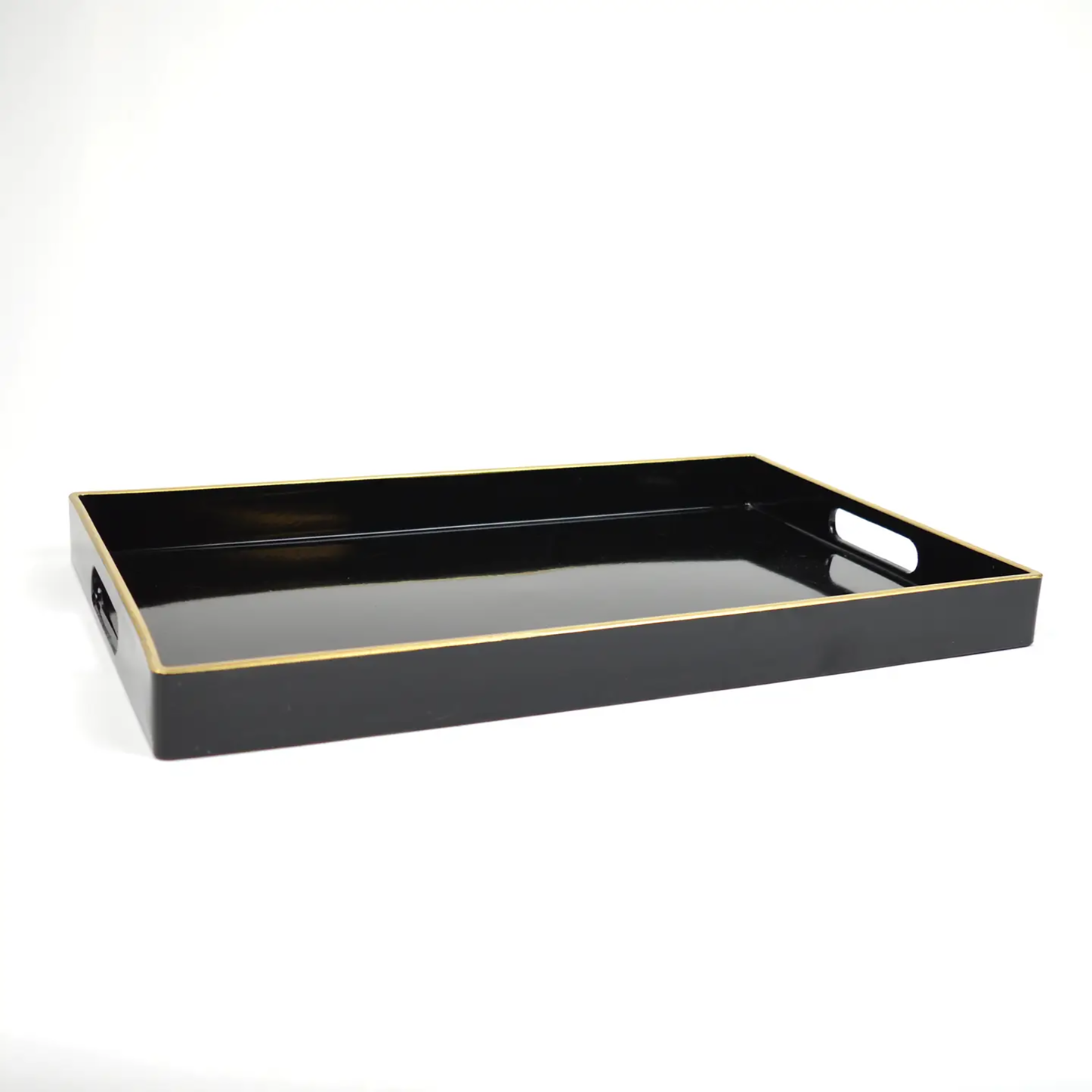 Black Rectangular Resin Serving Tray