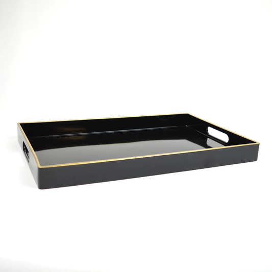 Black Rectangular Resin Serving Tray