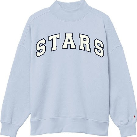Mock Neck Light Blue Applique