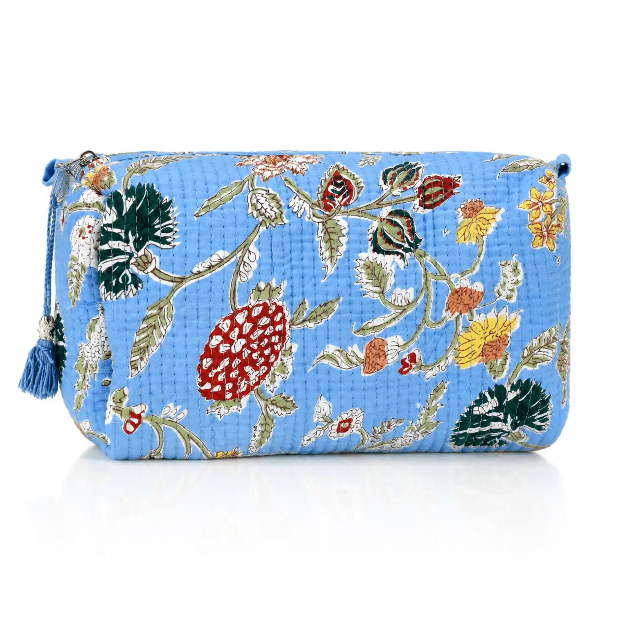 Cotton Block Print Cosmetic Pouch Small