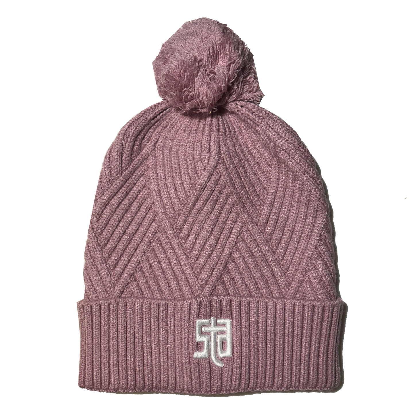 Dusty Rose Texture Cuff Beanie