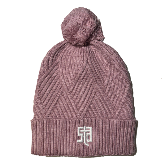 Dusty Rose Texture Cuff Beanie