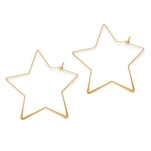 Giant Star Hoop Earrings - Gold
