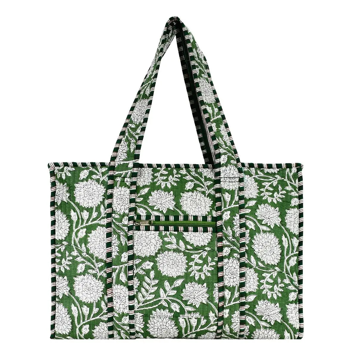 Cotton Block Print Tote Bag - Large