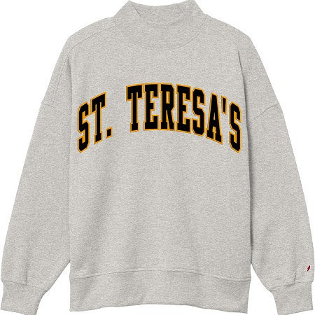 Mock Neck Applique Grey