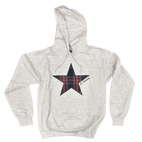 Applique Star Hoodie Grey
