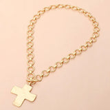 Hammered Cross Chunky Chain