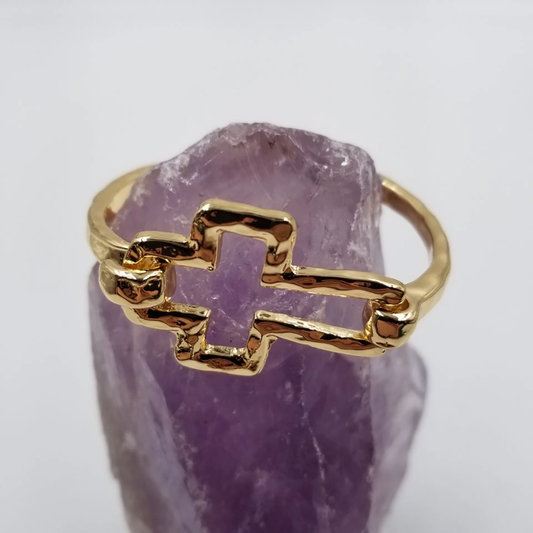 Hammered Cross Cuff Bracelet