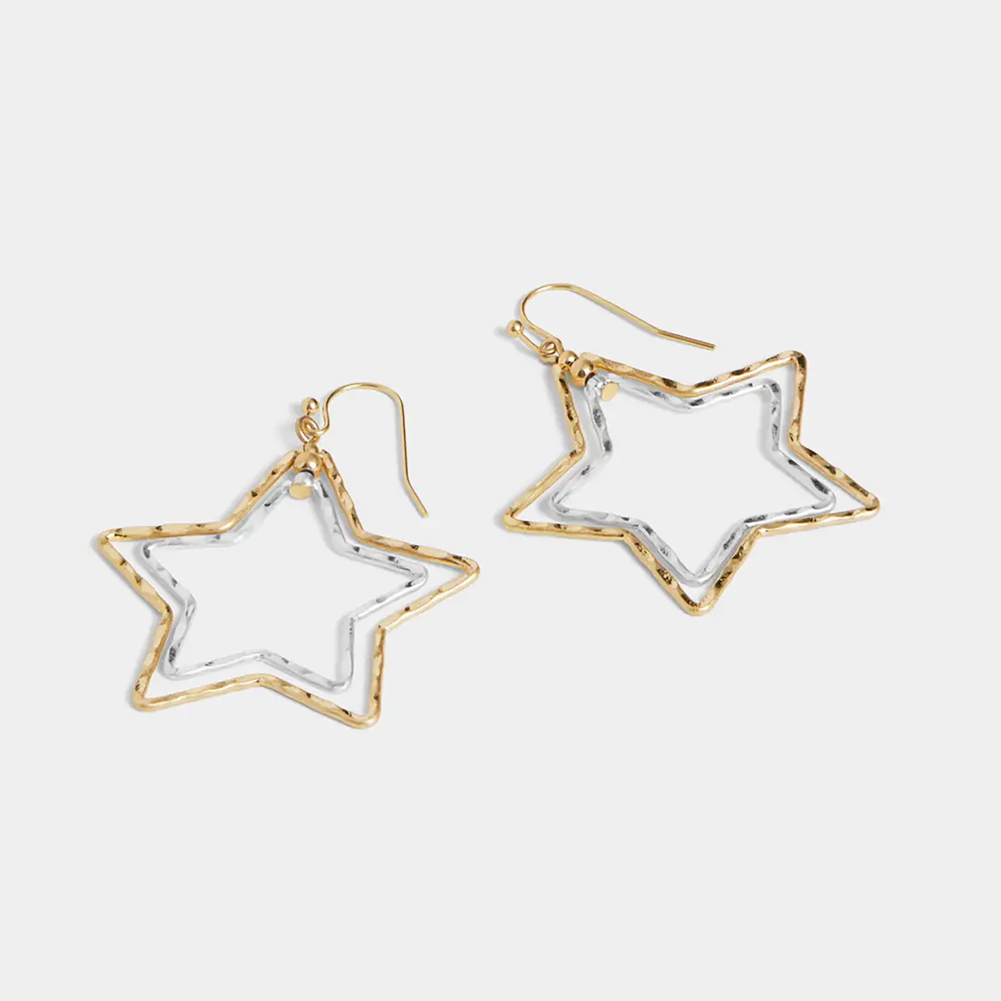 Mixed Metal Double Star Earrings