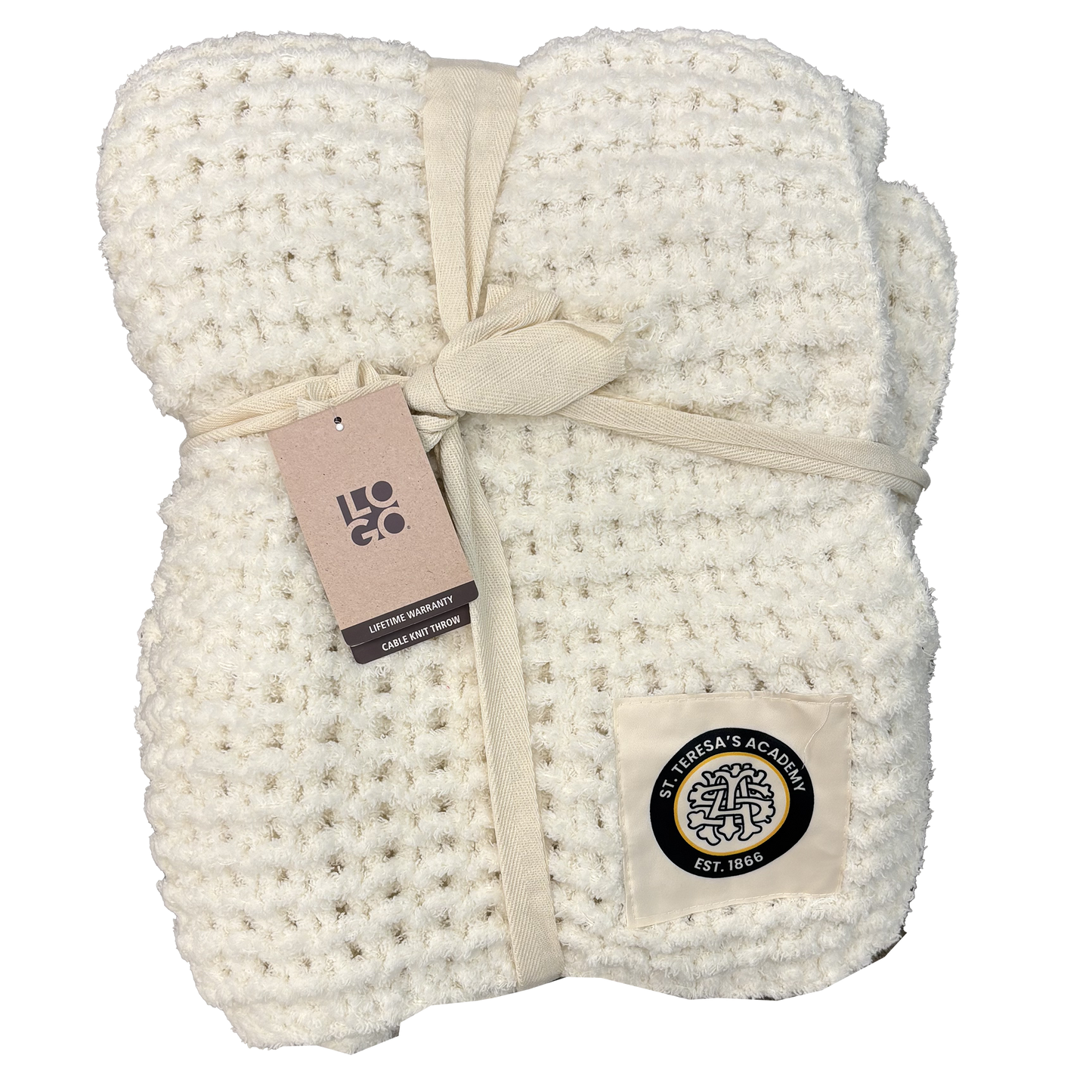 STA Cable Knit Blanket- Ivory