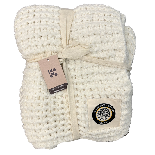 STA Cable Knit Blanket- Ivory