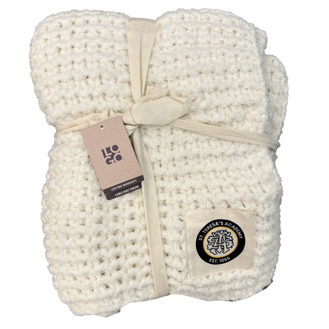 STA Cable Knit Blanket- Ivory