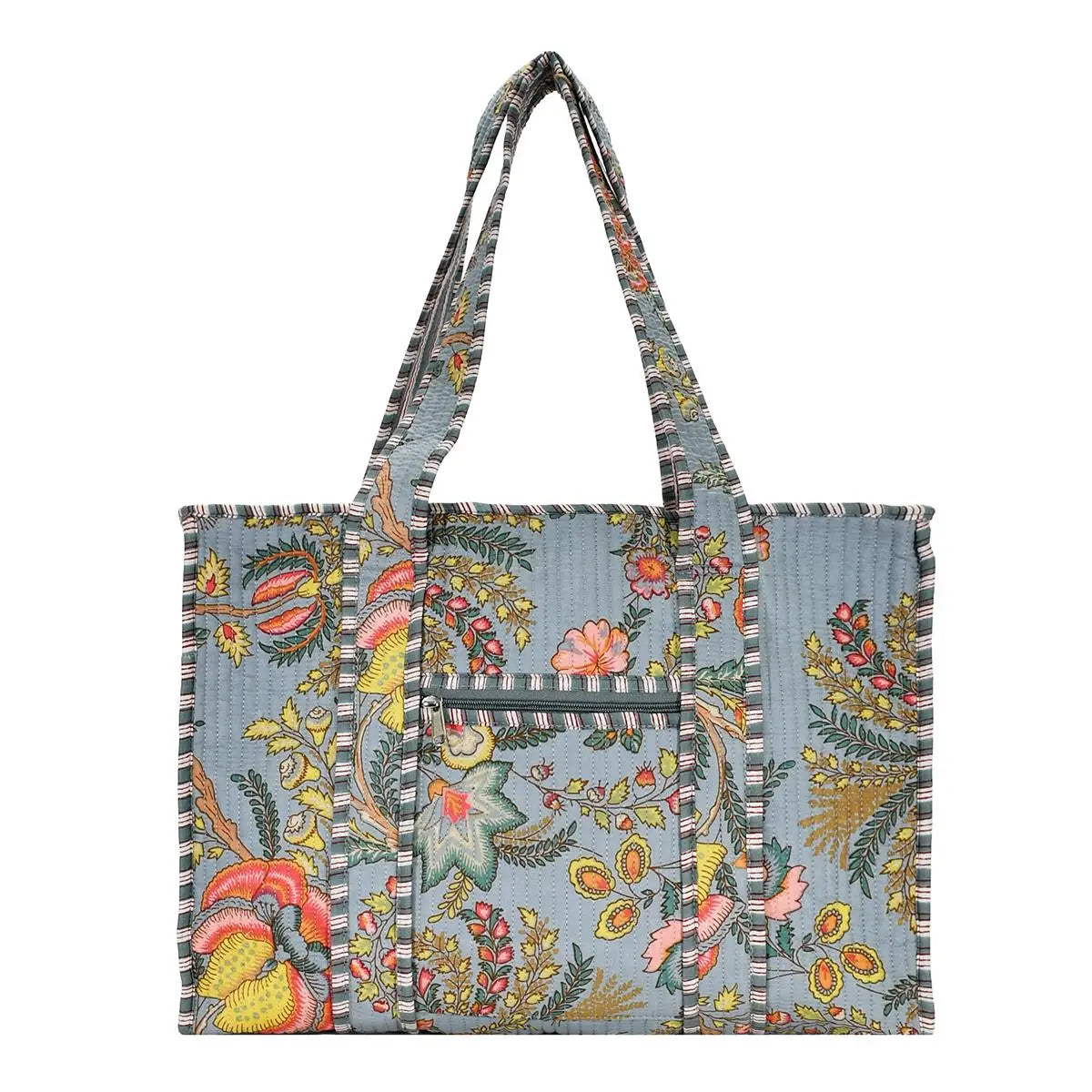 Cotton Block Print Tote Bag - Large