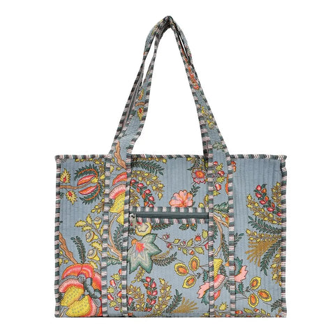 Cotton Block Print Tote Bag - Large