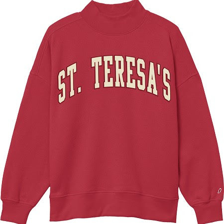 Mock Neck Red Applique