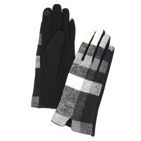 Plaid and Check Smart Touch Gloves
