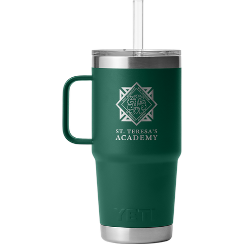 Green STA Crest YETI Straw Rambler 25oz