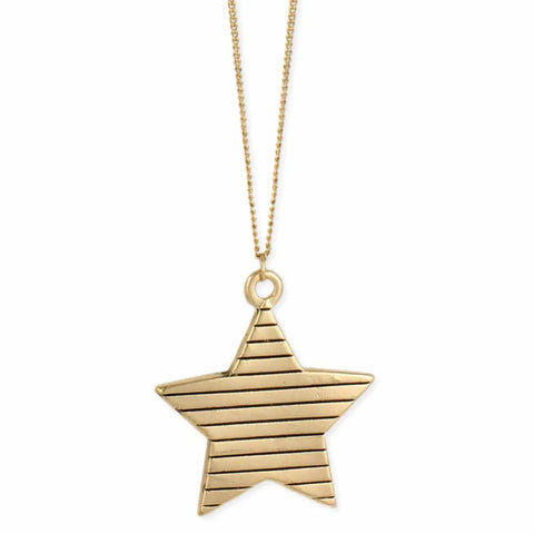 Star Style Lined Gold Necklace