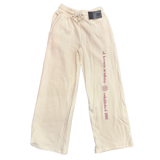 Wide Leg Cream Sweatpants