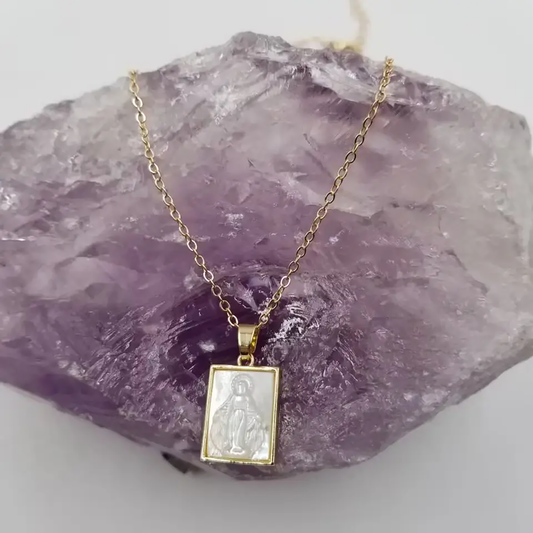 Virgin Mary Shell Necklace