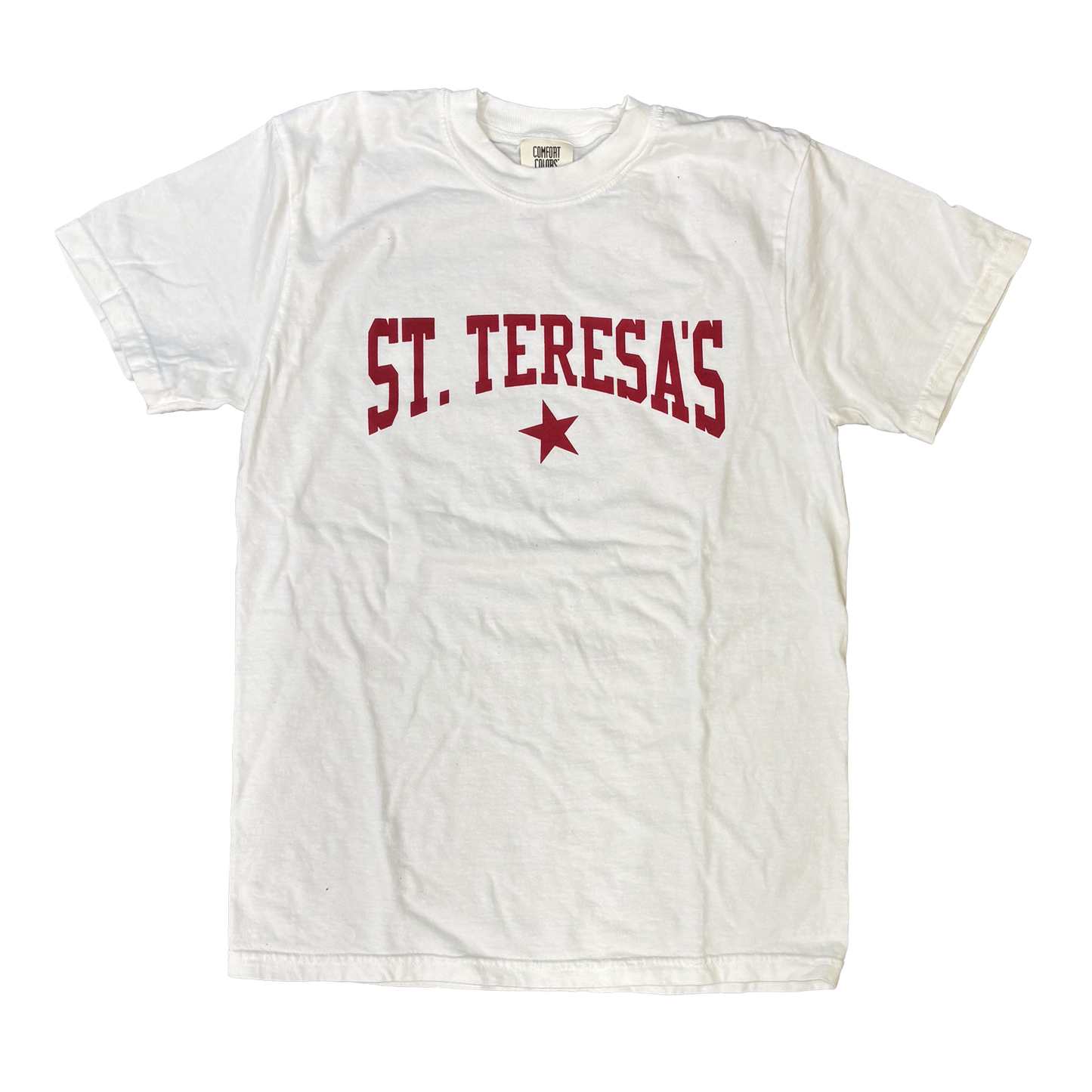 St. Teresa's Star Tee- White with Red