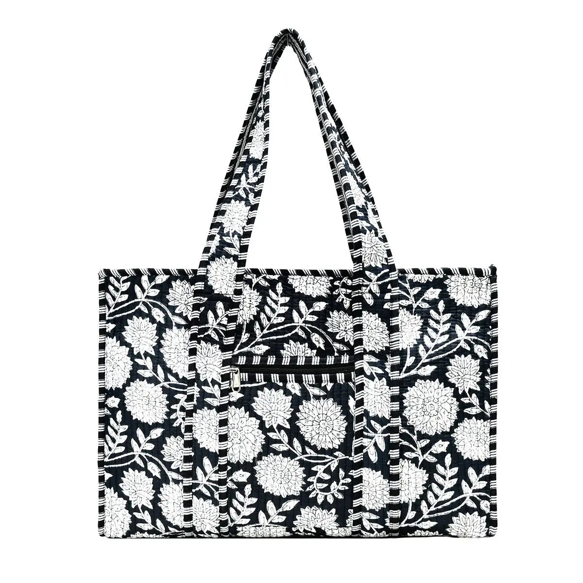 Cotton Block Print Tote Bag - Large