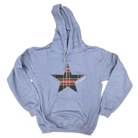 Applique Star Hoodie Blue