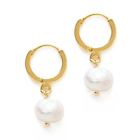 Fresh Water Pearl Huggie Hoops