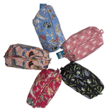 Cotton Block Print Cosmetic Pouch Large