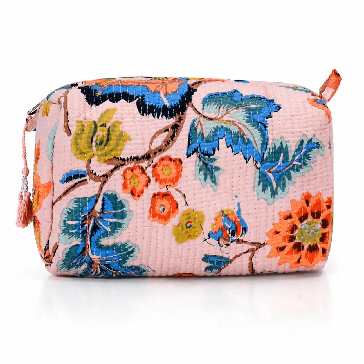 Cotton Block Print Cosmetic Pouch Small
