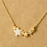 Cluster Star Necklace- Gold