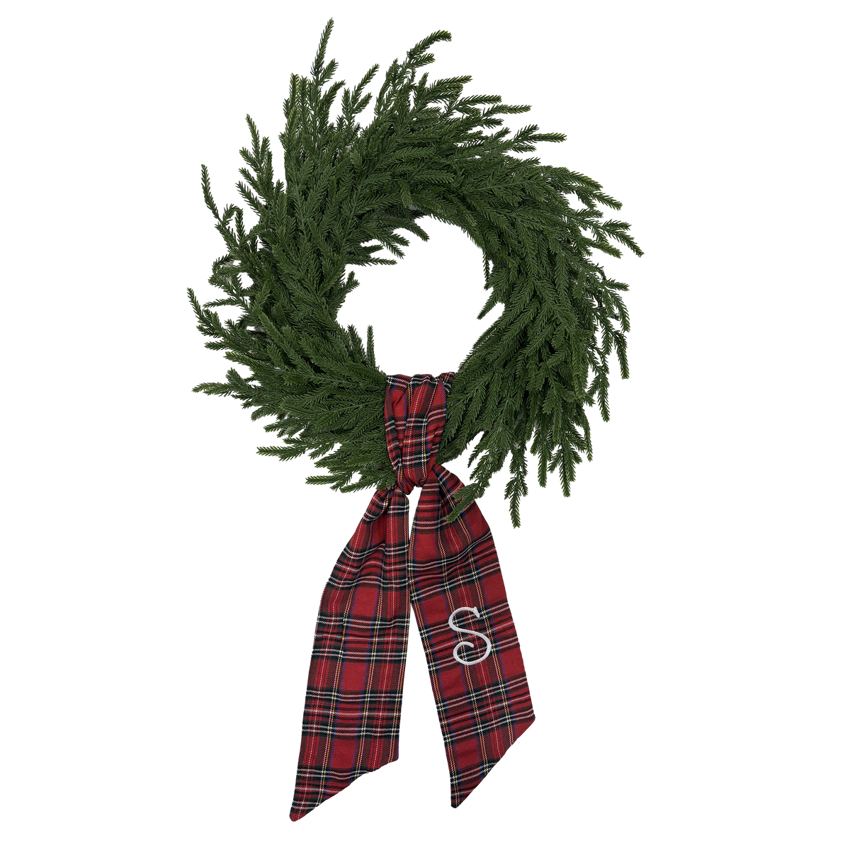 Wreath Sash - Red Plaid