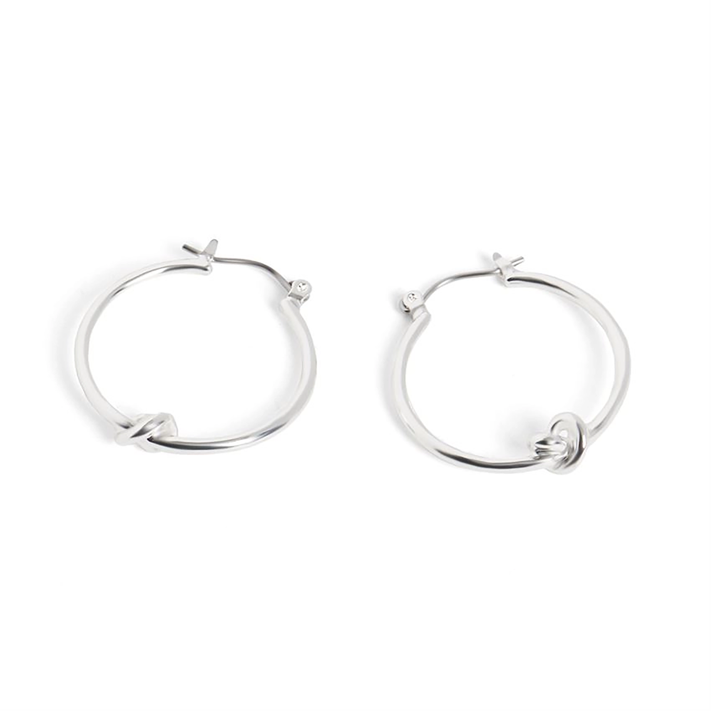 Silver Knot Hoop Earrings
