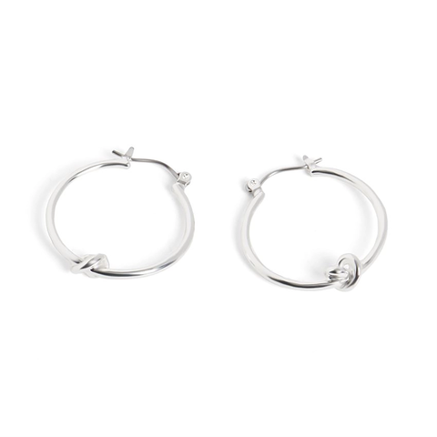 Silver Knot Hoop Earrings